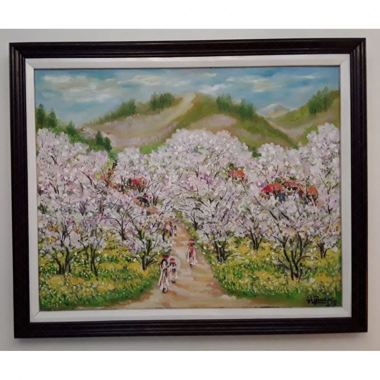 Tranh Sơn Dầu Mộc Châu Quang Tuấn Xuân Lãng Mạn 80x100cm 