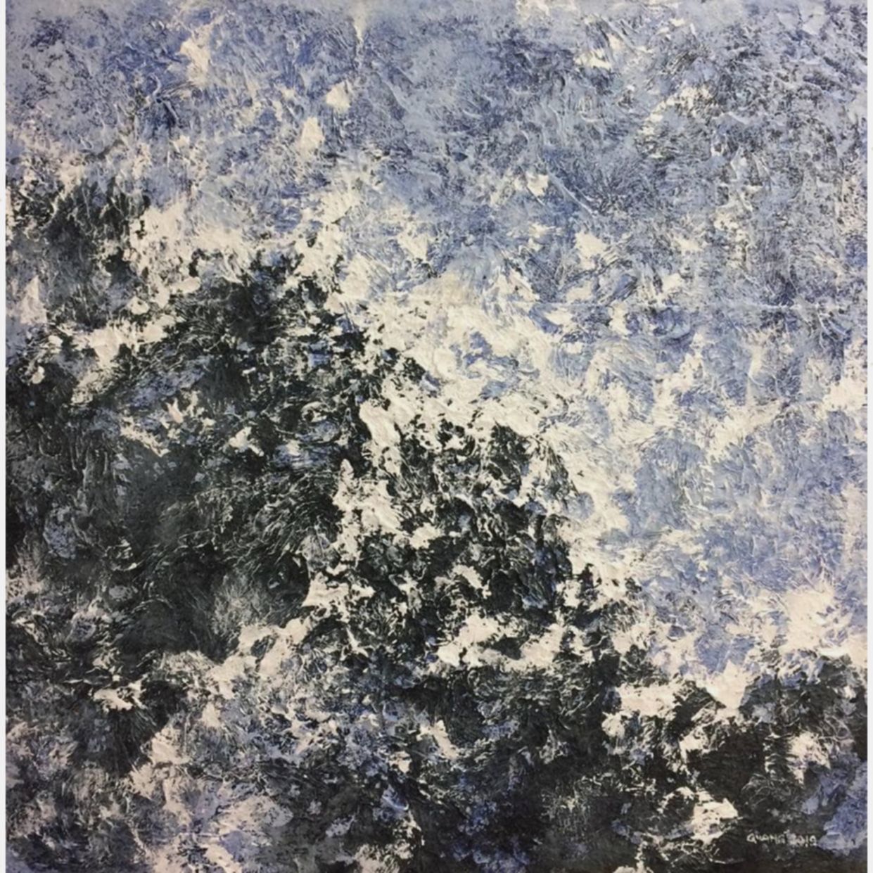 Tranh Sóng Xô Duy Quang Acrylic 90x90 Độc Đáo Giá Tốt 
