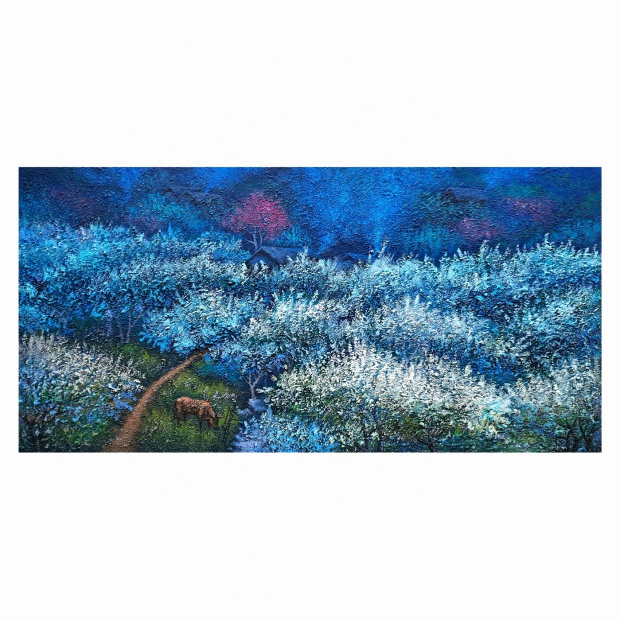 Văn Chung Xuân vùng cao 50x100cm chất liệu tổng hợp đẹp 