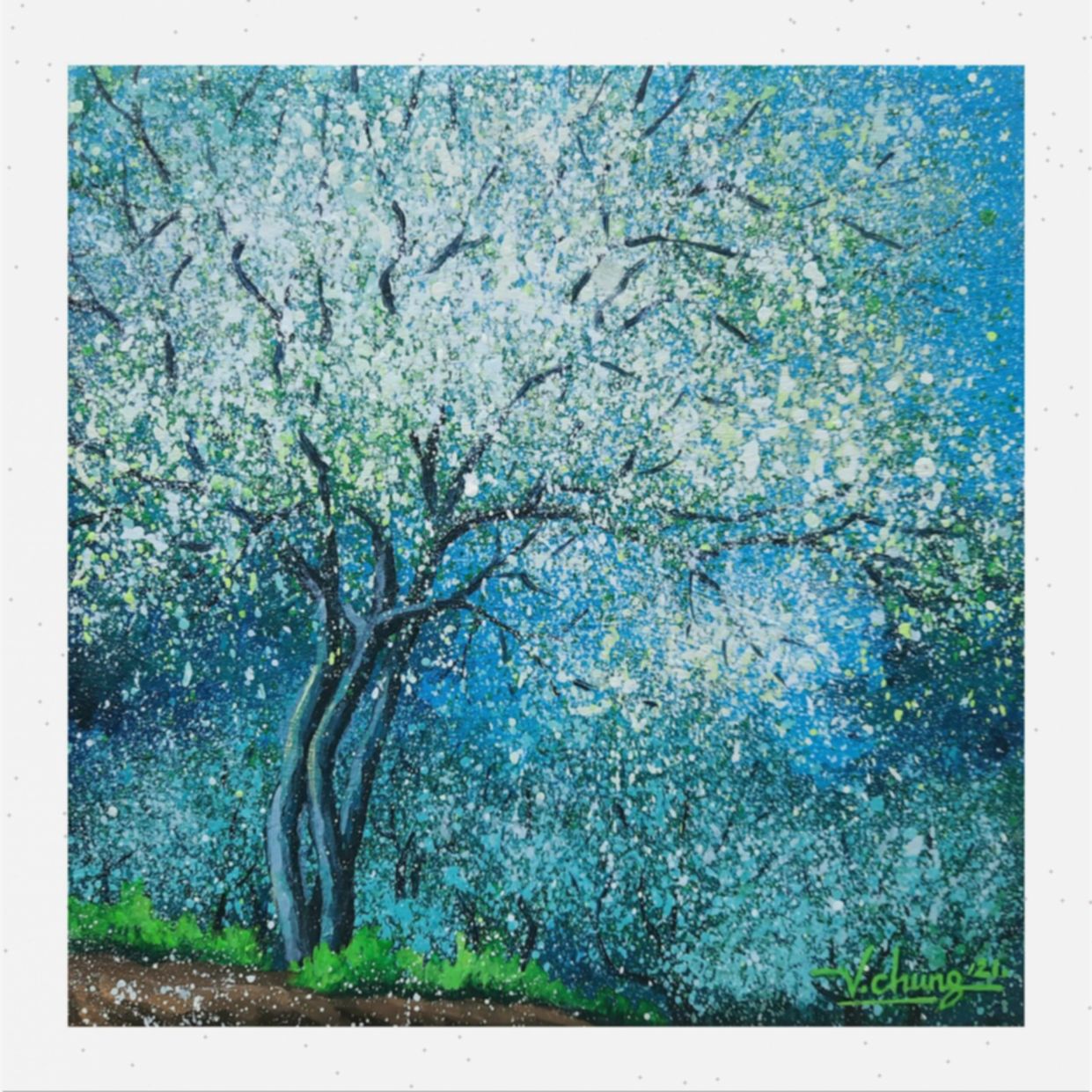 Tranh Xuân Vùng Cao Acrylic Khung Sẵn Trang Trí Tết Đẹp 
