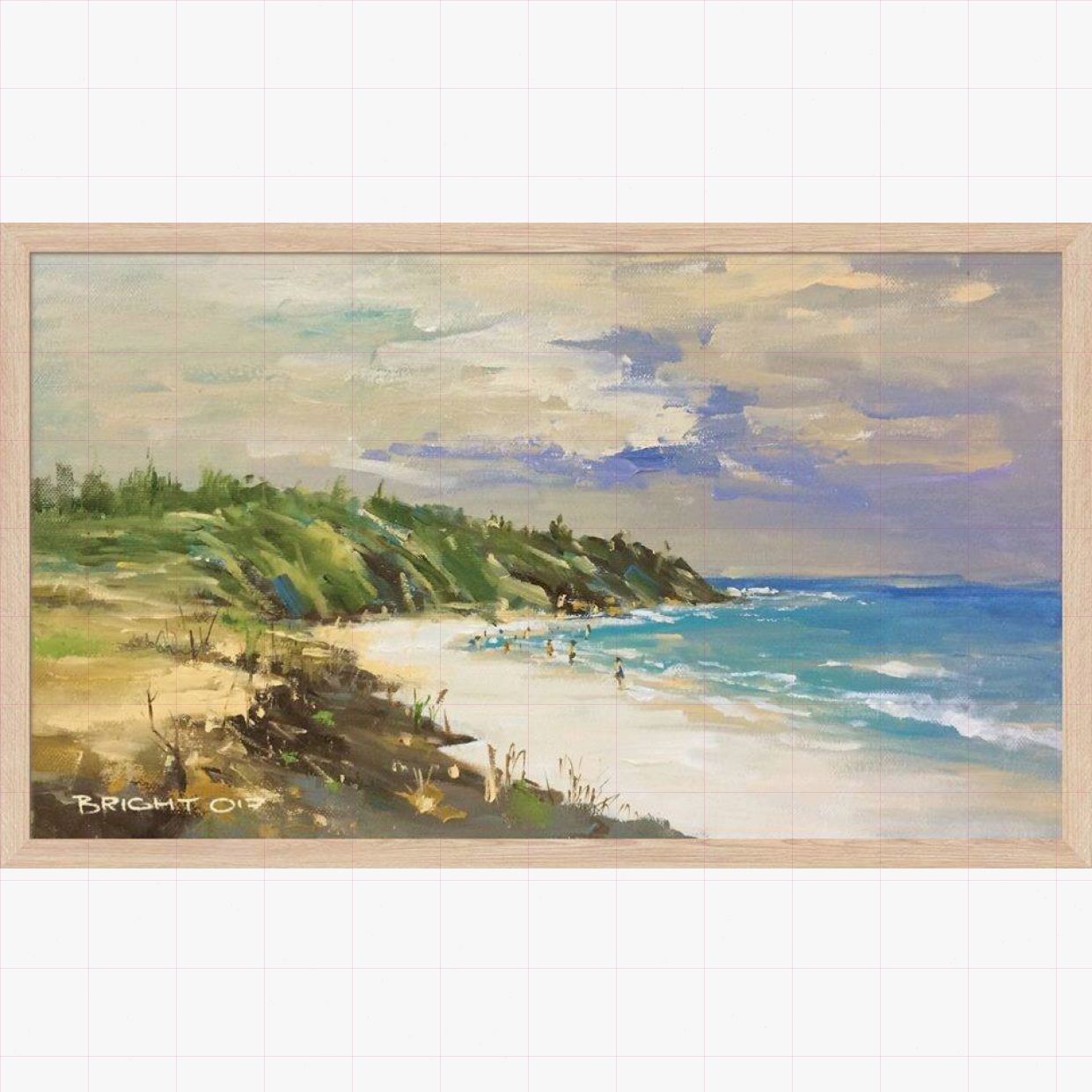 Tranh Duy Quang Nắng Biển 40x70cm Sơn Dầu Đẹp Giá Tốt 