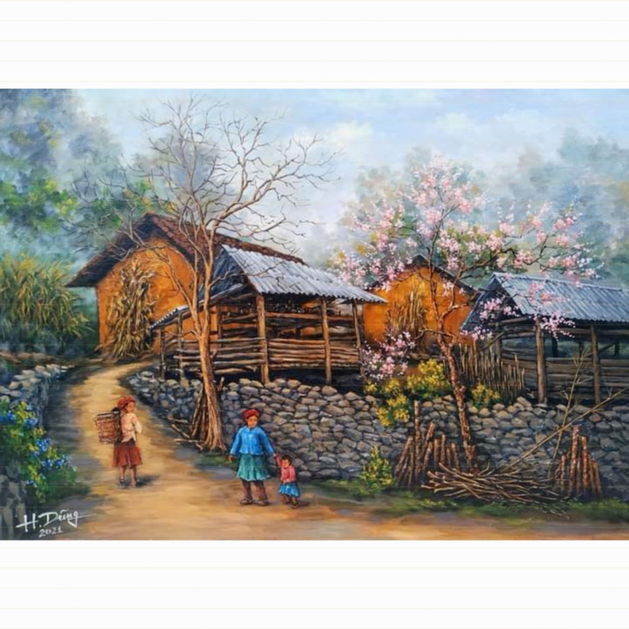 Tranh Tình Yêu Mẹ Acrylic Hàn 70x100cm Sắc Nét Độc Bản 