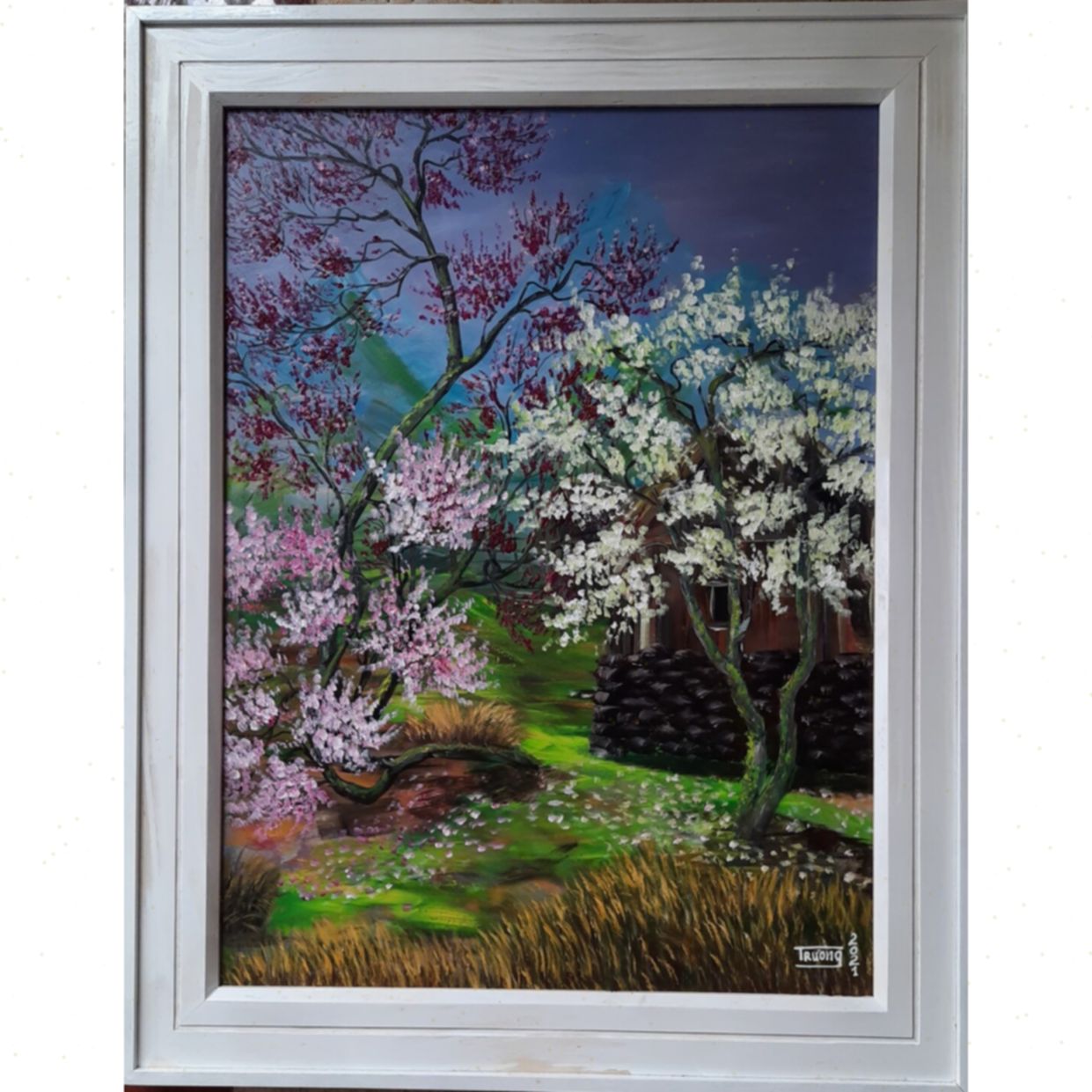 Tranh Vùng Cao Nắng Xuân Acrylic 60x80cm Độc Bản Tác Quyền 