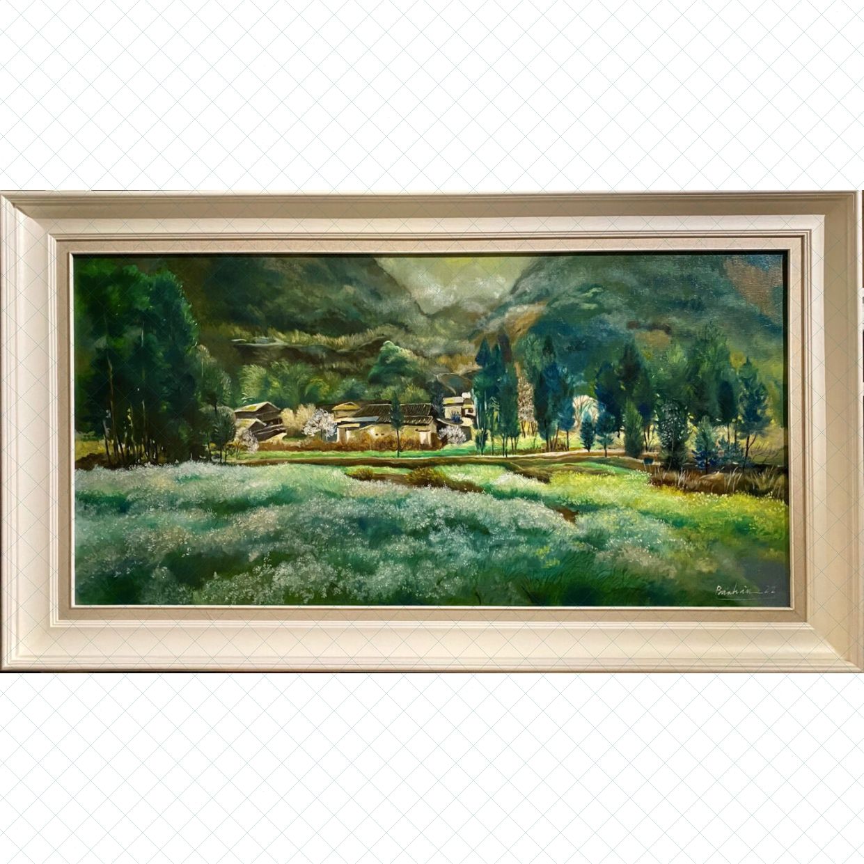Tranh Sơn Dầu Vùng Cổ Tích 80x160 Độc Bản Cao Cấp Trang Trí 