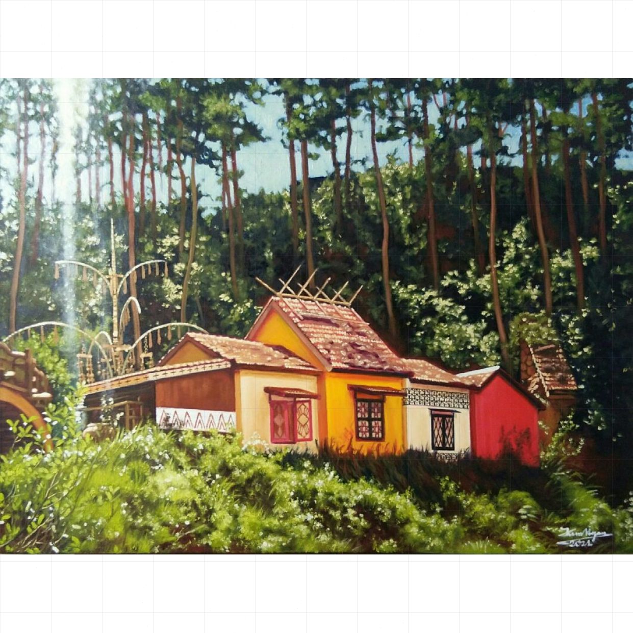Tranh phong cảnh vùng cao sơn dầu đẹp tranh nghệ thuật 60x80 