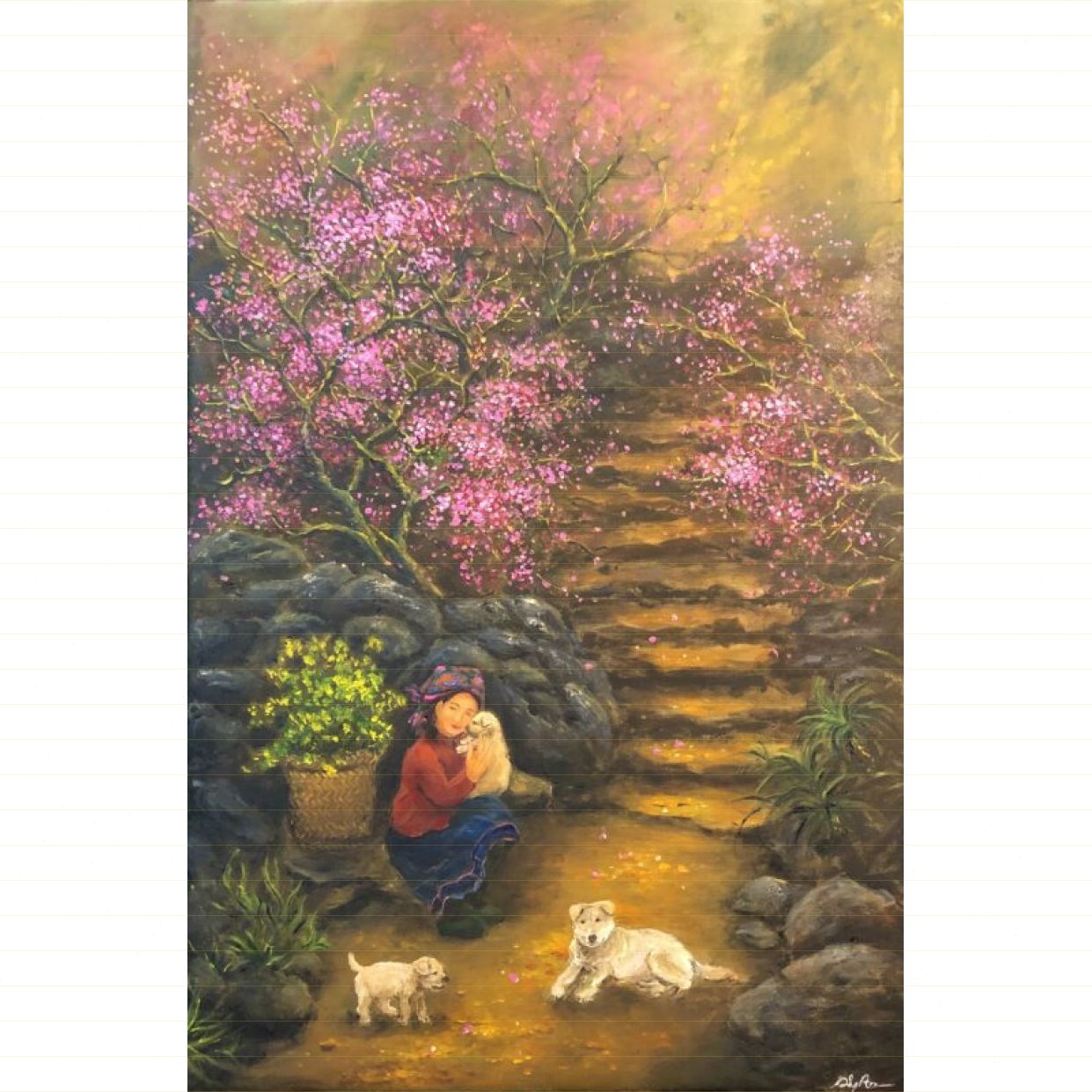 Tranh Phong Cảnh Vùng Cao độc bản chất liệu Acrylic giá tốt 60x90cm 