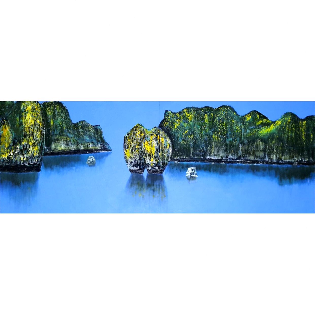 Tranh Phong Cảnh Biển Lặng Acrylic 60x160cm Độc Bản Chính Hãng 