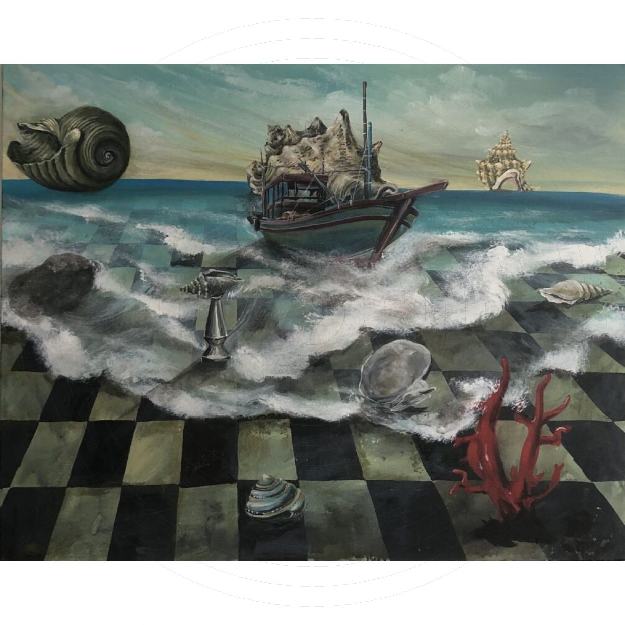 Tranh Phong Cảnh Biển Acrylic 80x100cm Giấc Mơ Nghệ Thuật 