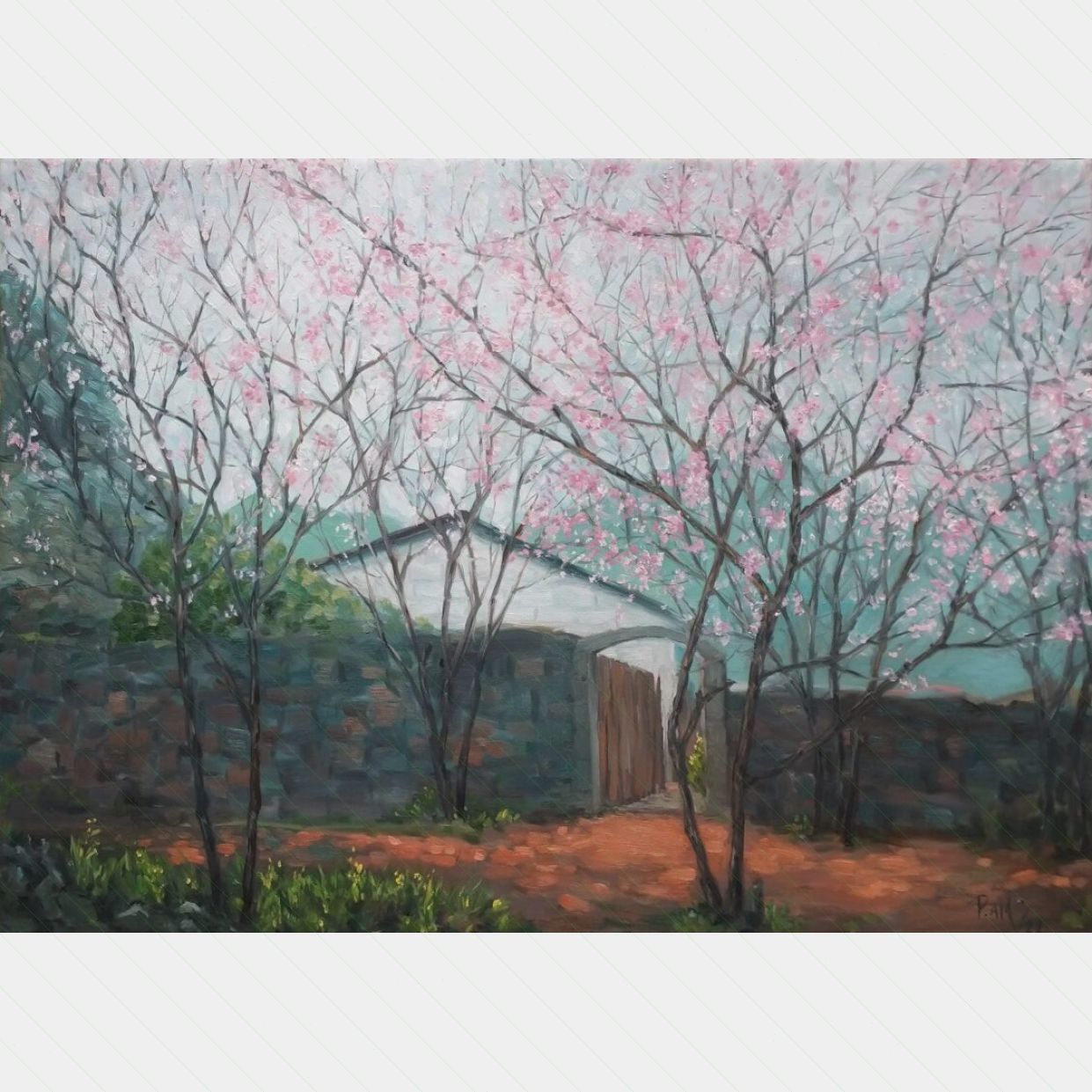 Tranh Sơn Dầu Phong Cảnh Xuân Đẹp 50x70cm Tác Quyền 