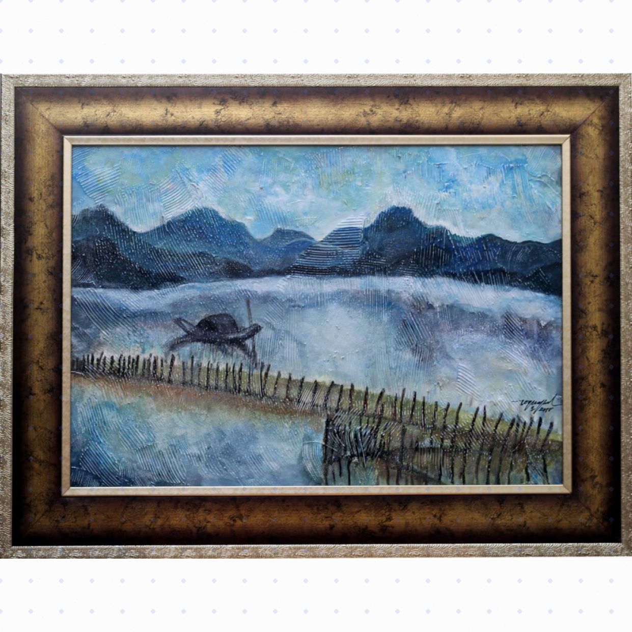 Tranh Sương Sớm Phá Tam Giang Acrylic 42x60cm Độc Bản 