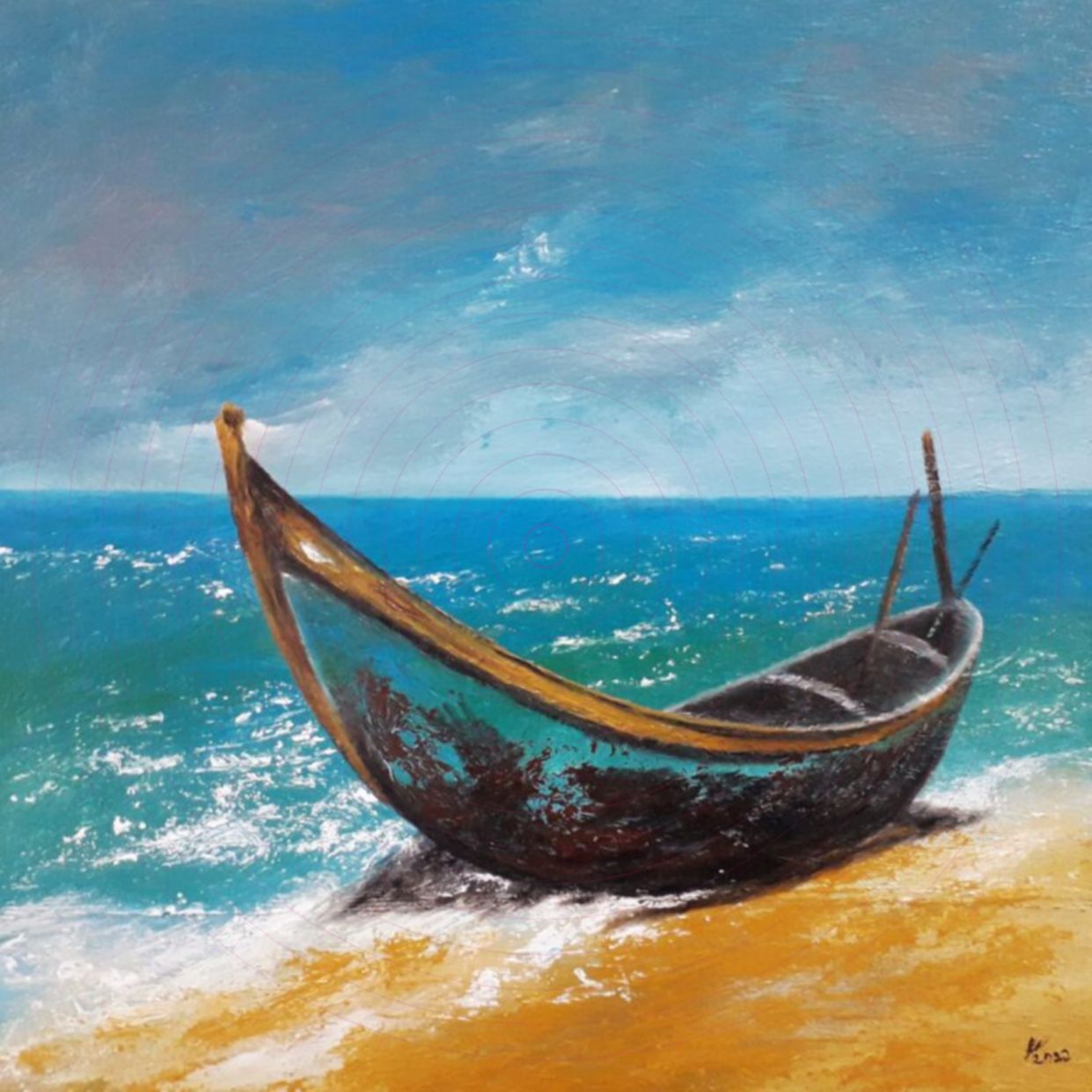 Tranh Sơn Dầu Thời Gian Acrylic 50x50cm Độc Bản Chính Hãng 