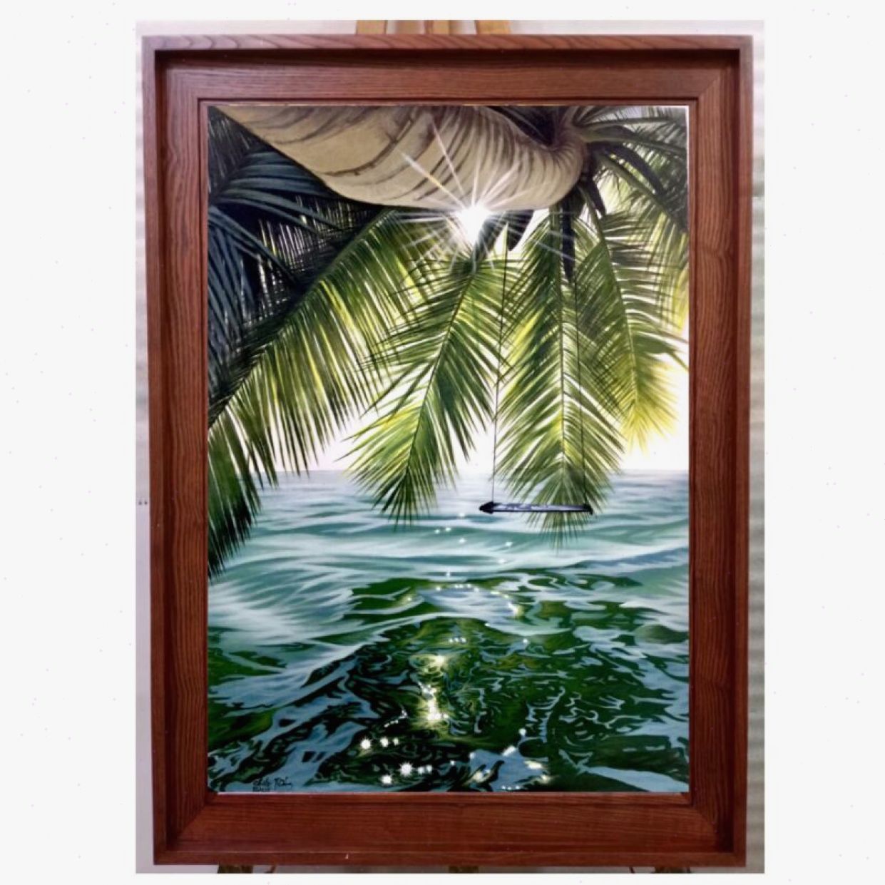 Tranh Sơn Acrylic Phong Cảnh Biển Sóng Độc Bản Nghệ Thuật 