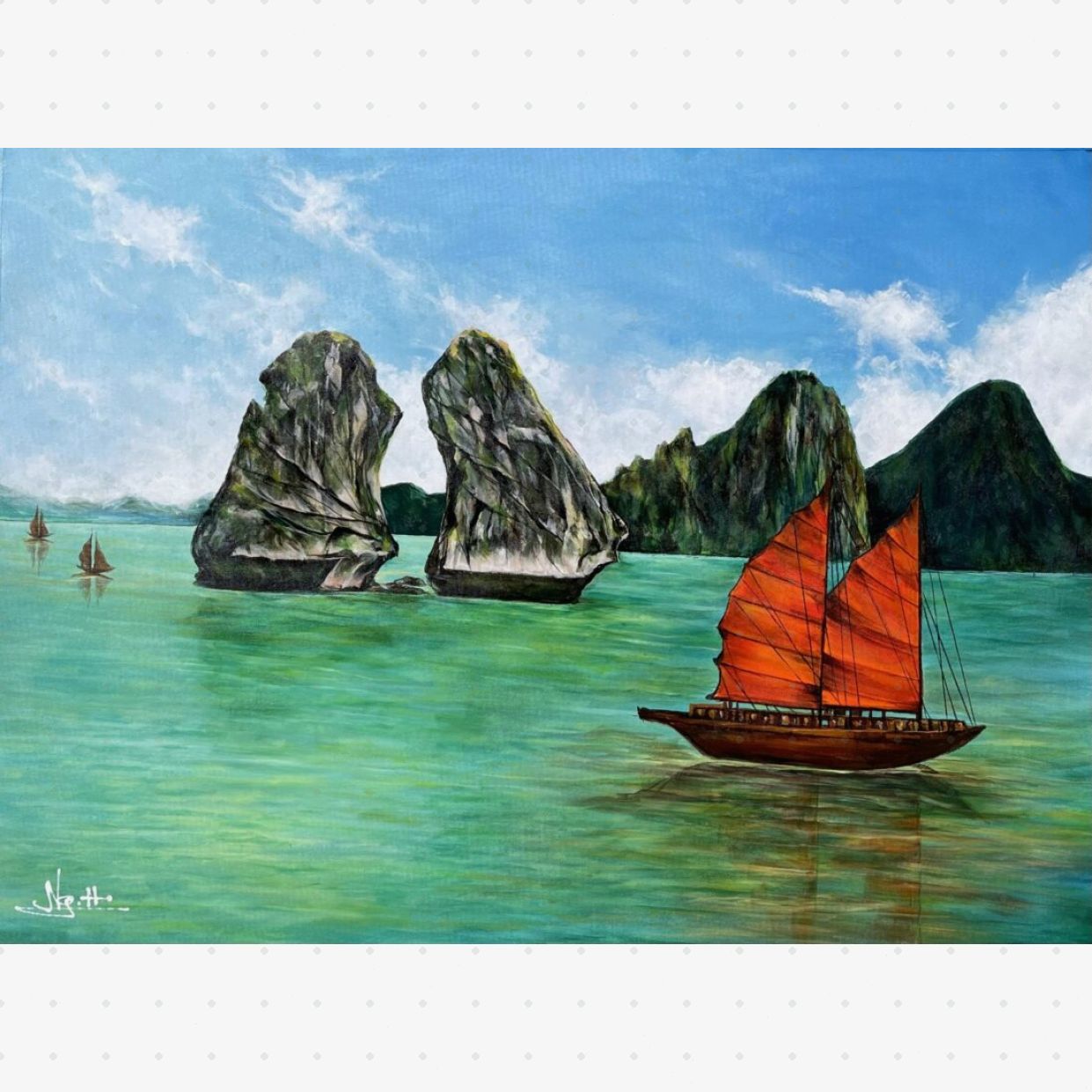Tranh Phong Cảnh Vịnh Hạ Long Acrylic Độc Bản Sang Trọng 