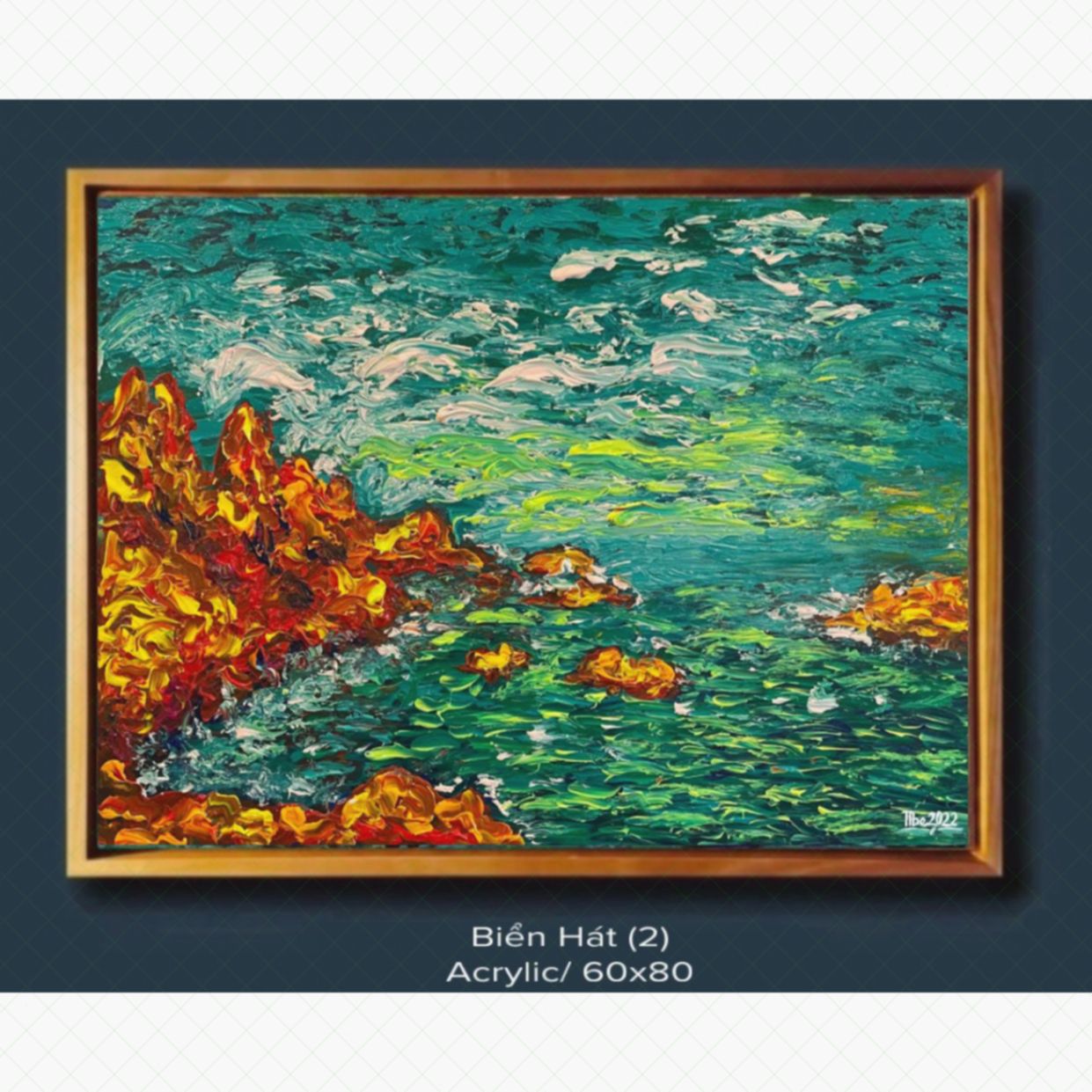 Tranh Phong Cảnh Biển Hát 60x80cm Acrylic Sang Trọng 