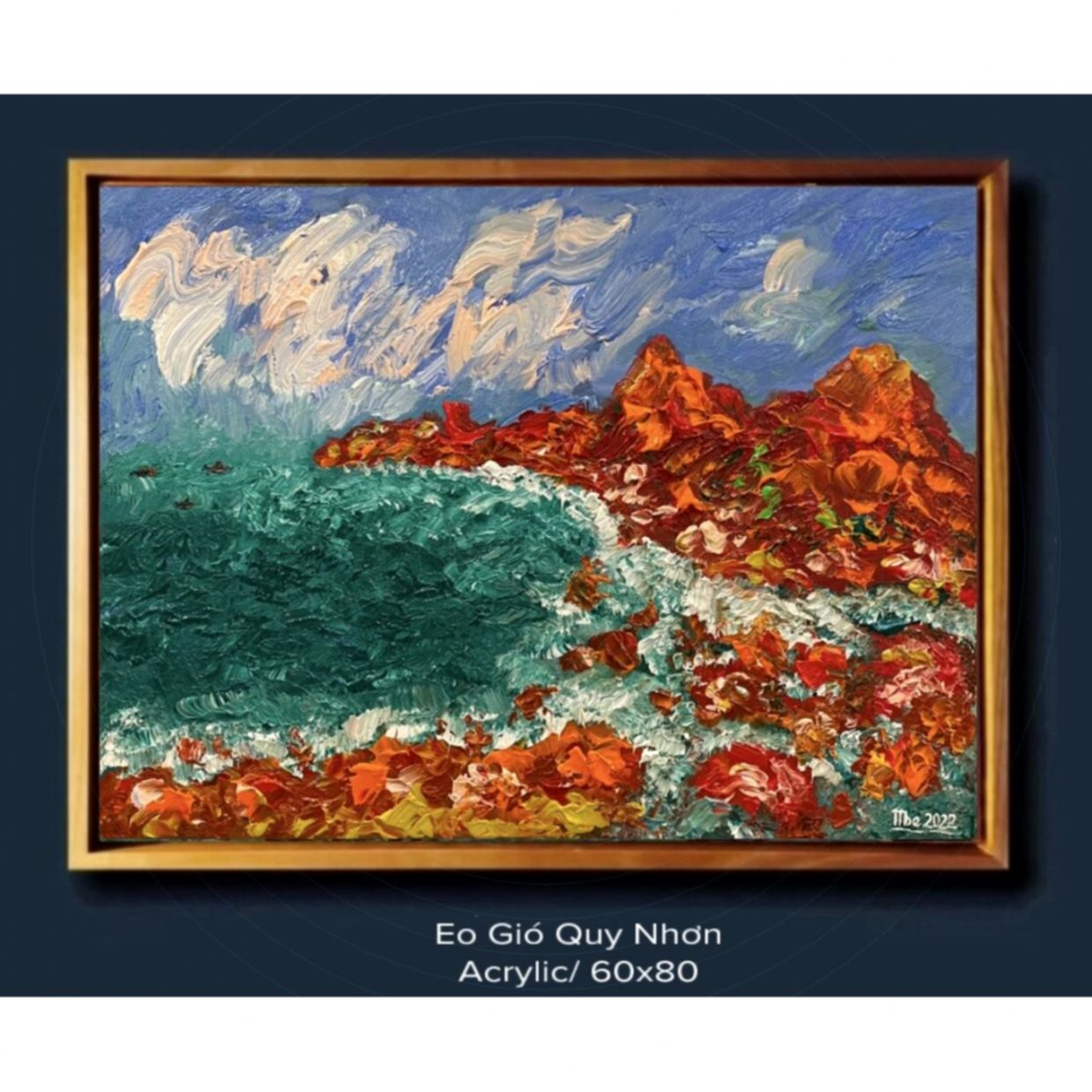 Tranh Phong Cảnh Eo Gió Quy Nhơn Acrylic Độc Bản Tặng Quà 