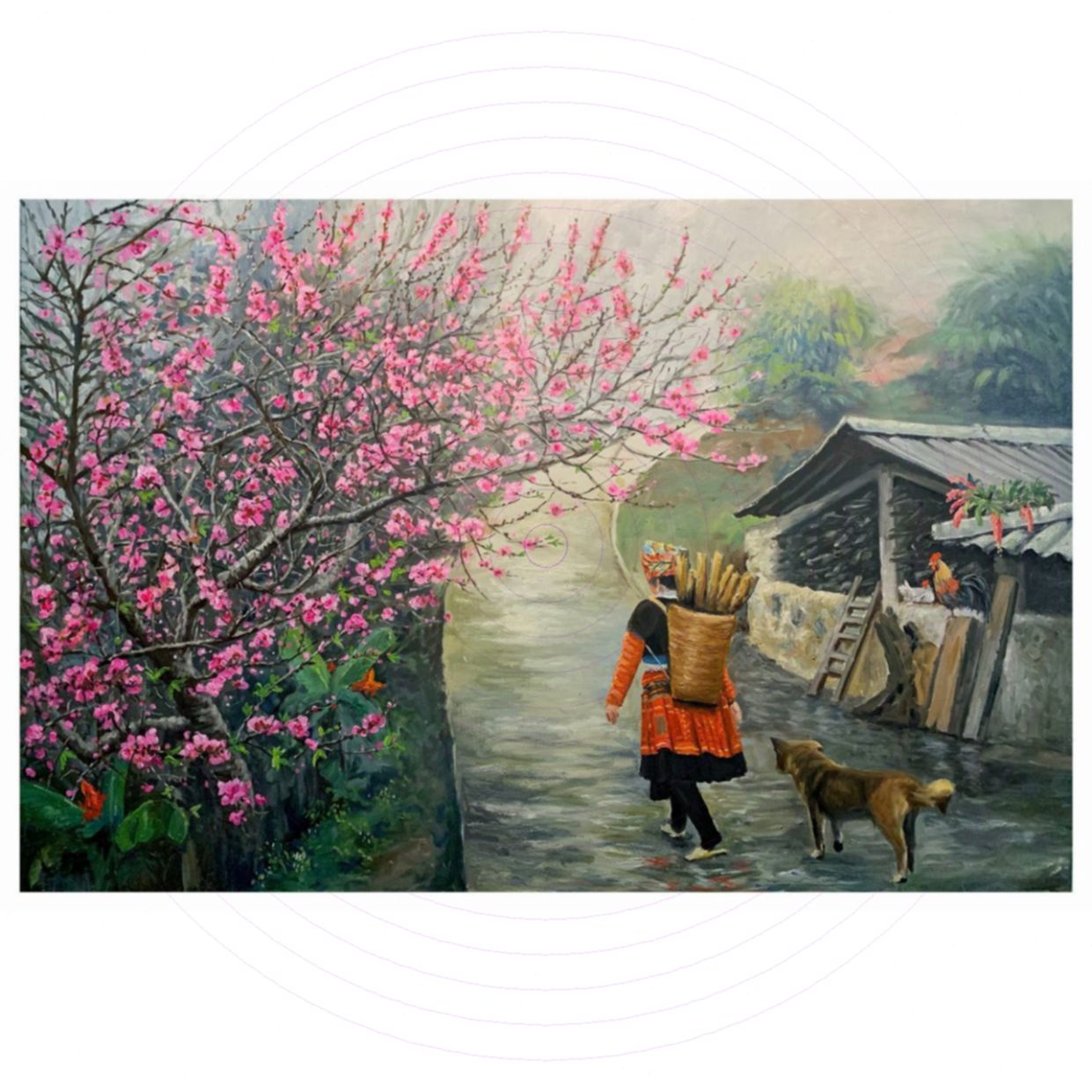 Tranh Sơn Dầu Dãy Mù Sương 60x90cm Độc Bản Giá Tốt 
