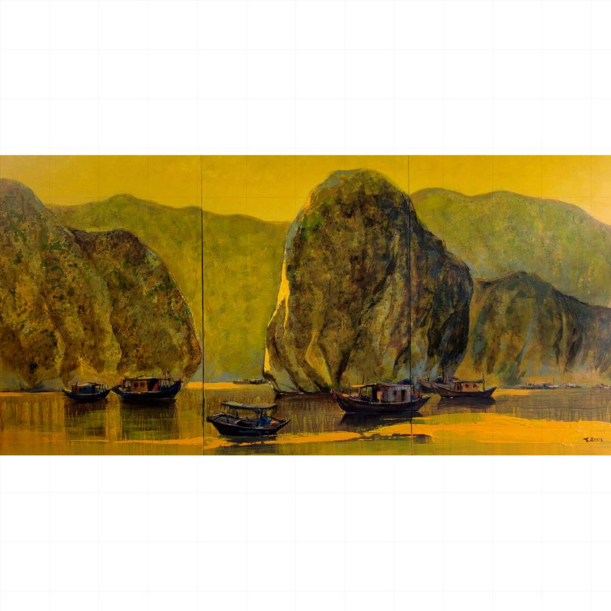 Tranh Mộc Mạc Phong Cảnh Non Nước Treo Tường Sang Trọng 