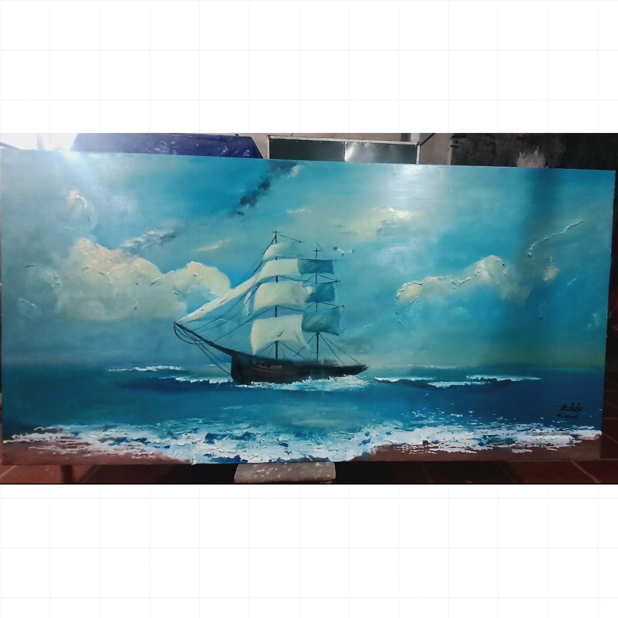 Tranh Biển Thuận Buồm Xuôi Gió Acrylic 100x200 Độc Bản 2024 
