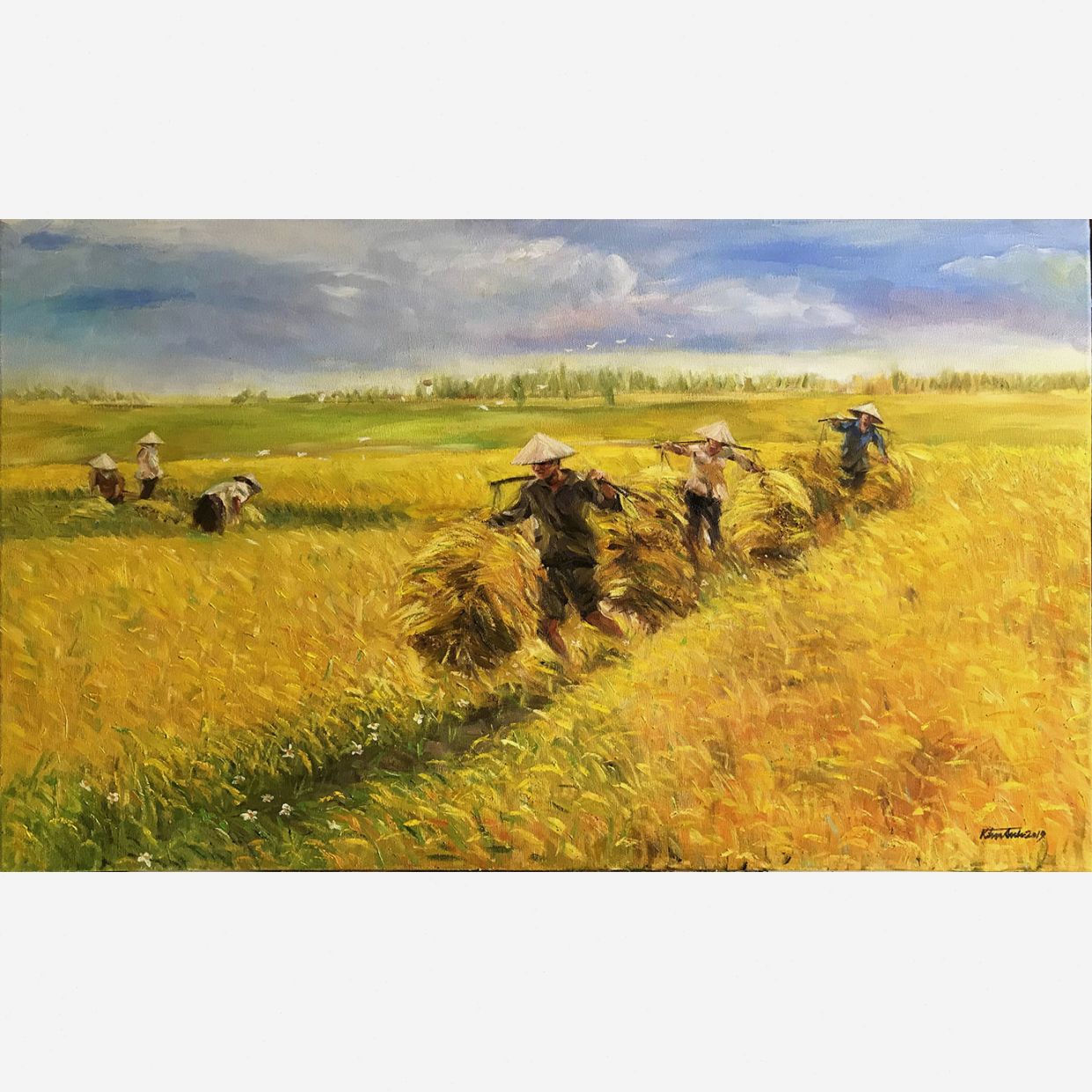 Ánh Trần Tranh Sơn Dầu Mùa Gặt 4 Kích Thước 100x60cm Mua Ngay 
