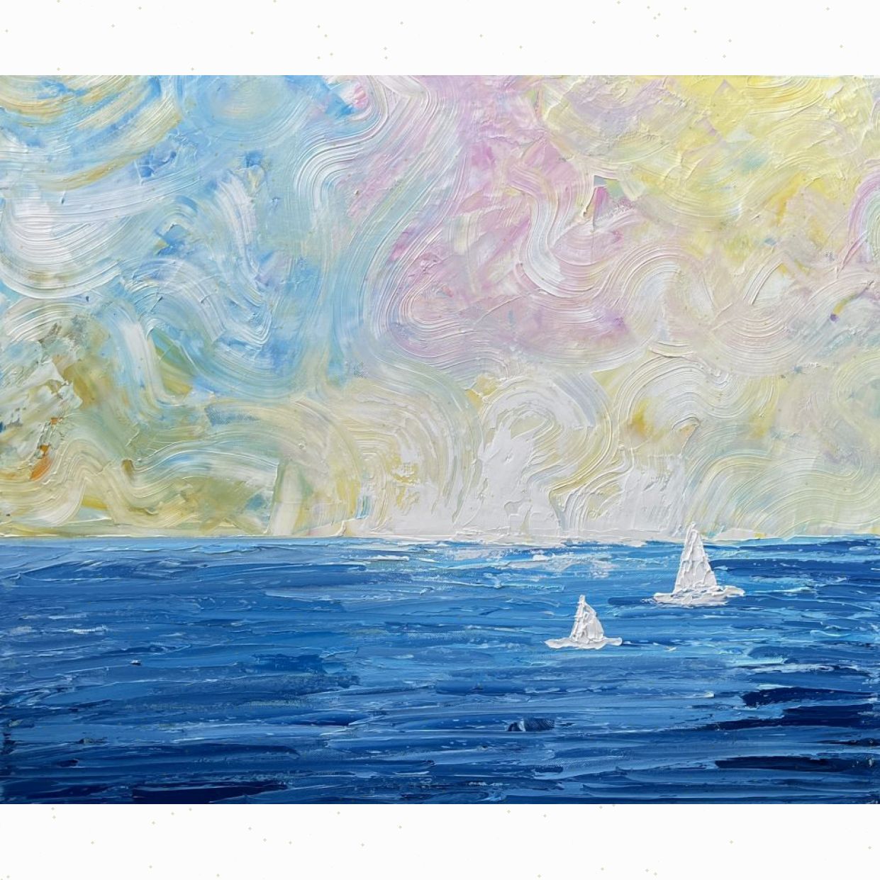 Tranh Phong Cảnh Biển Sơn Dầu 60x50cm Độc Bản Sang Trọng 