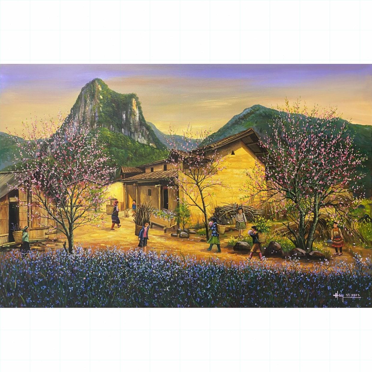 Tranh Phong Cảnh Vùng Cao Cao Cấp Hương Sắc Vùng Cao 34 
