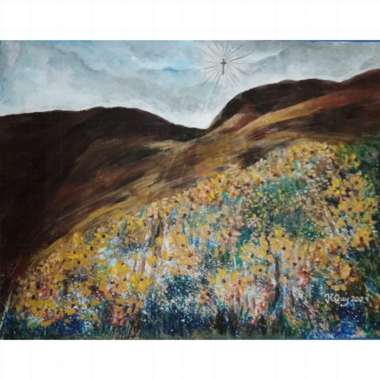 Tranh Phong Cảnh Vùng Cao Bình Yên Acrylic 30x40cm 