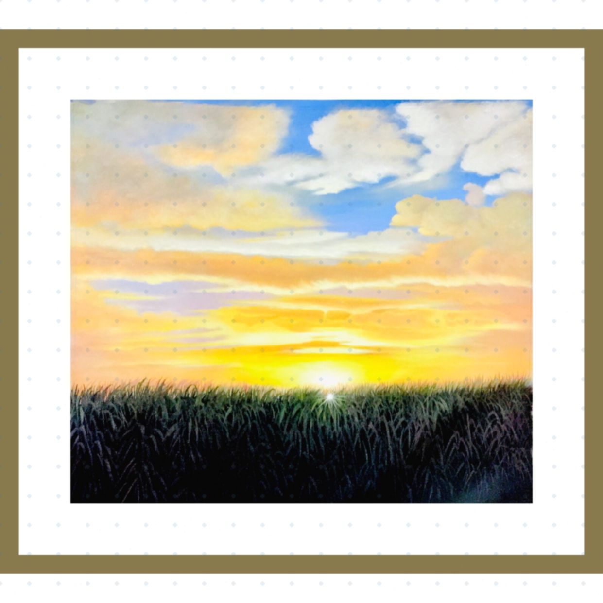 Tranh đồng quê độc bản 63x75cm sơn acrylic vàng ruộng 