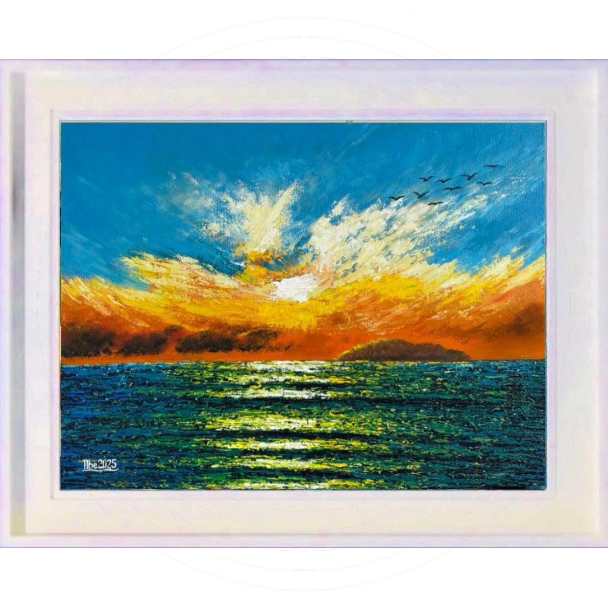 Tranh Phong Cảnh Biển Acrylic 60x80 Sang Trọng Độc Bản 