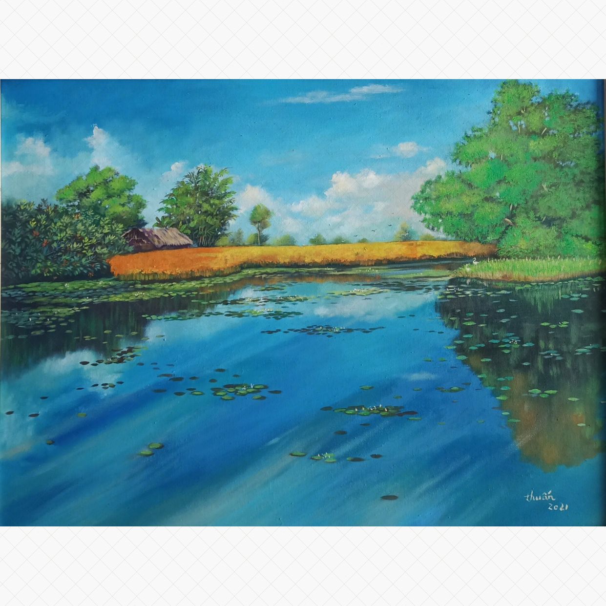 Tranh Sơn Dầu Lúa Vàng độc bản Kích Thước 60x80cm Giá Tốt 