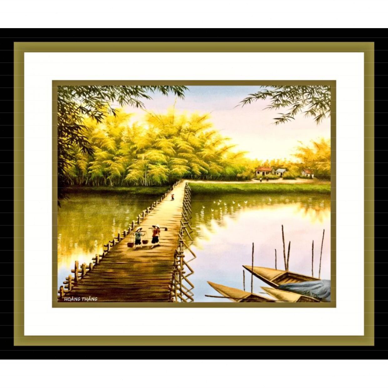 Tranh Đồng Quê Sơn Acrylic 72x56cm Tươi Sáng Trang Trí Nhà 