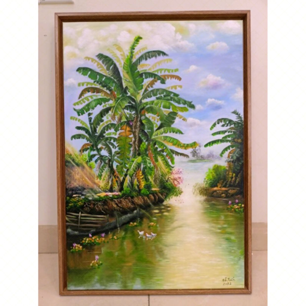 Tranh Sơn Dầu Góc Quê Tinh Tế Nghệ Thuật 60x90cm 