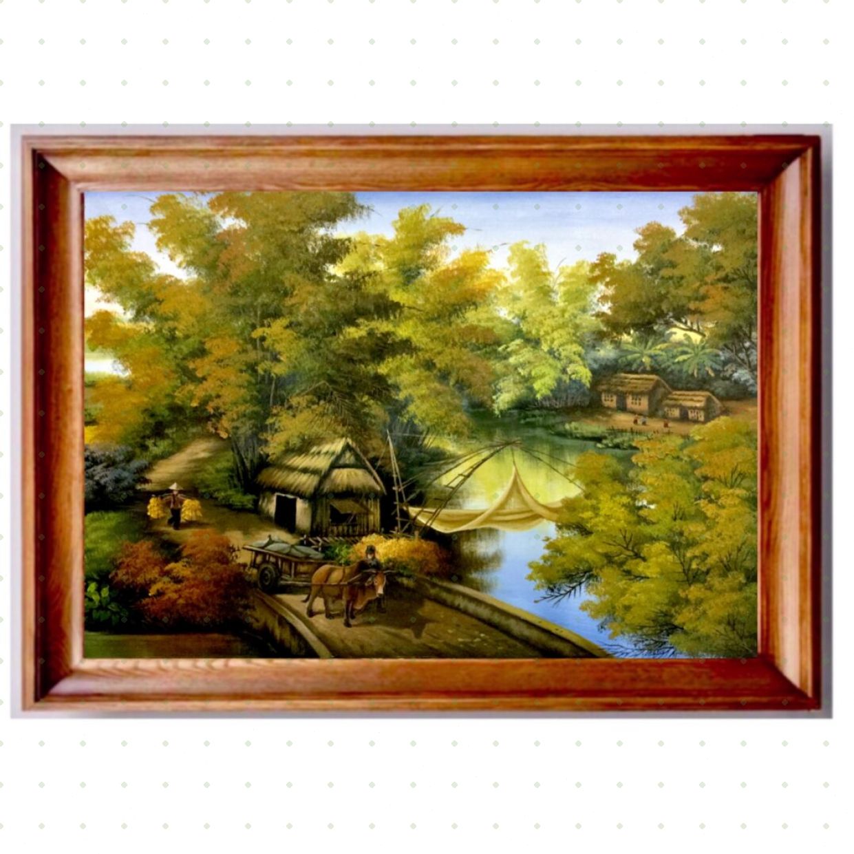 Tranh Phong Cảnh Đồng Quê 50x70cm acrylic đẹp, có giấy phép 