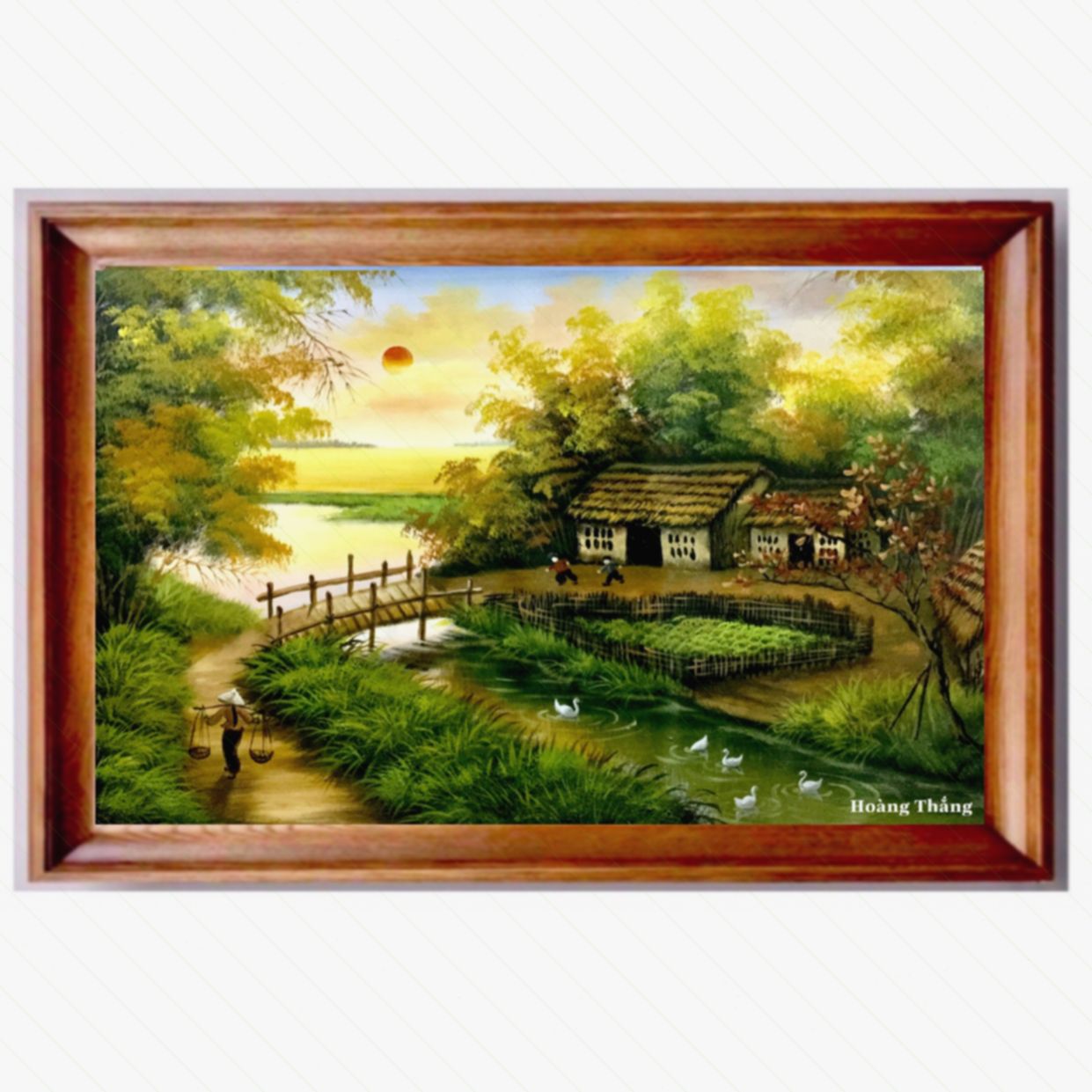 Tranh Phong Cảnh Đồng Quê 9 đẹp Sang Trọng Tặng Khung Gỗ 