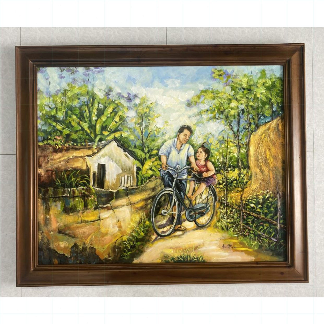 Tranh Phong Cảnh Đồng Quê Đường Về Acrylic Độc Bản Trang Trí 