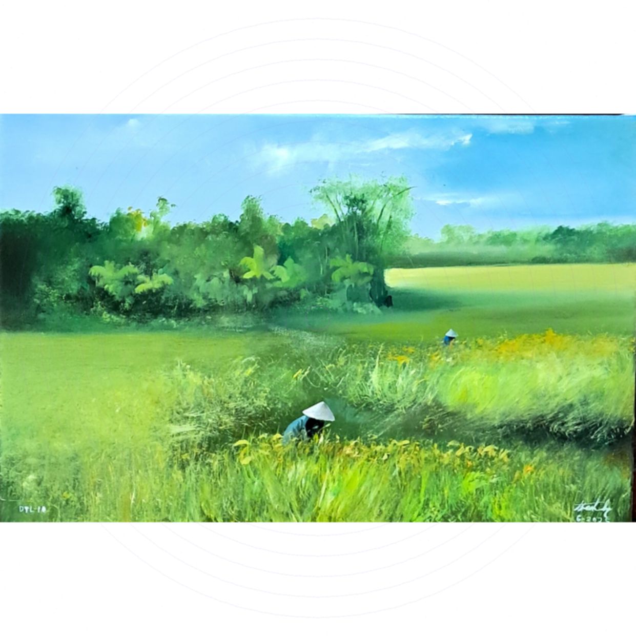 Tranh đồng quê mùa thu sơn dầu 40x60 độc bản đẹp 