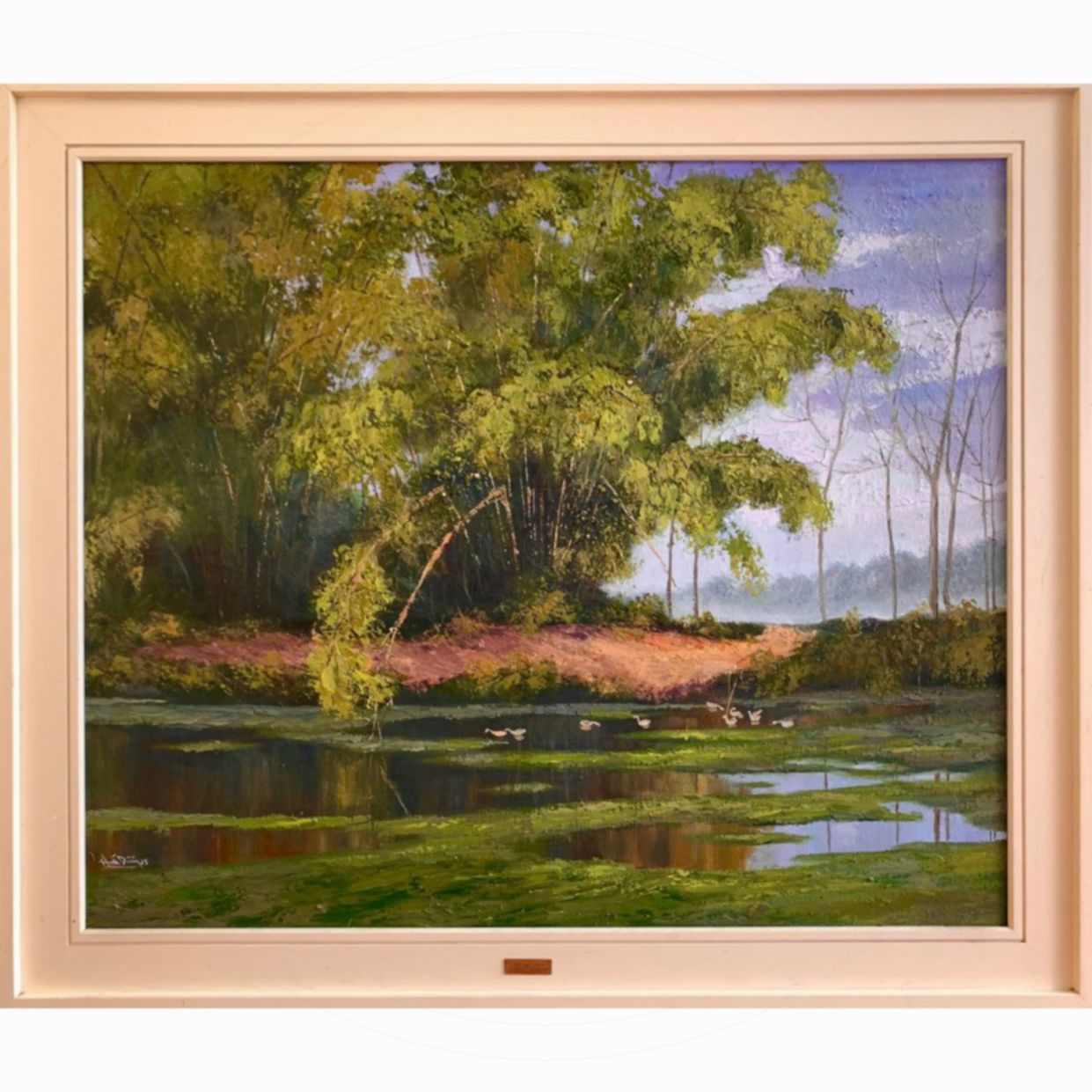 Tranh Sơn Dầu Quê Nhà Đẹp 100x120cm Tác Phẩm Độc Bản 