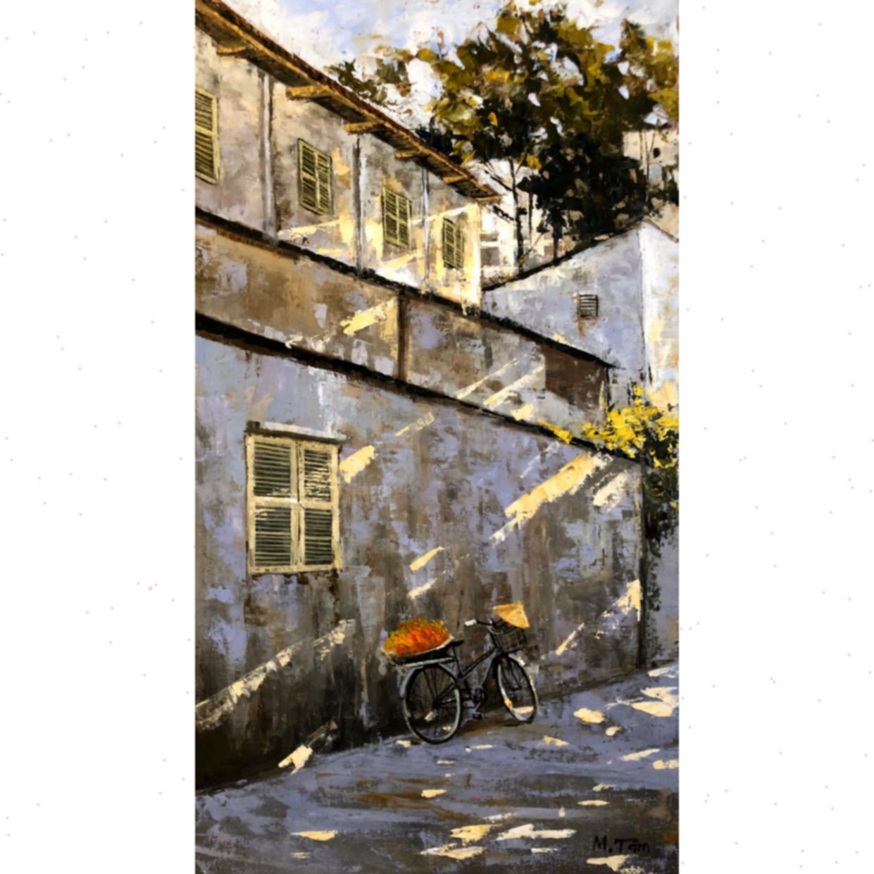 Tranh Sơn Dầu Minh Tâm Chút Nắng Mùa Hạ 40x70cm Đẹp 