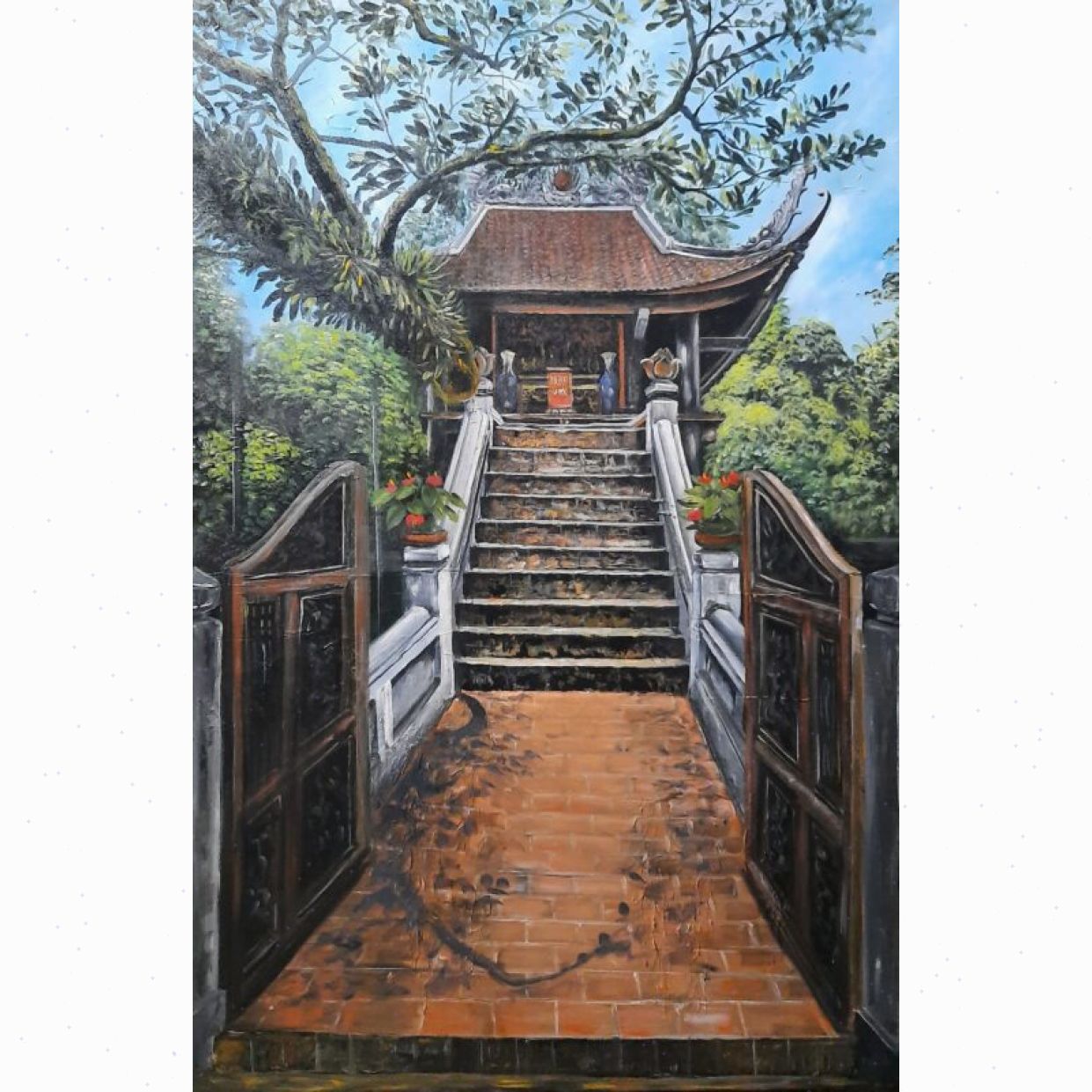 Tranh Phố Cổ Hồn Việt 2023 Acrylic 60x90cm Độc Bản Sang Trọng 