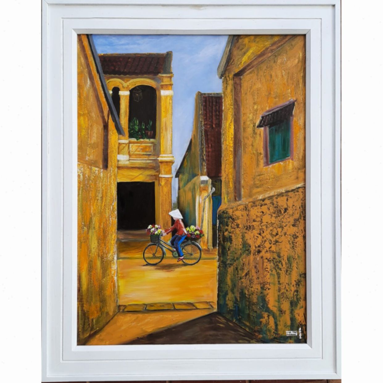 Tranh Phong Cảnh Nắng Cuối Xuân Acrylic Toan 60x80cm Độc Bản 