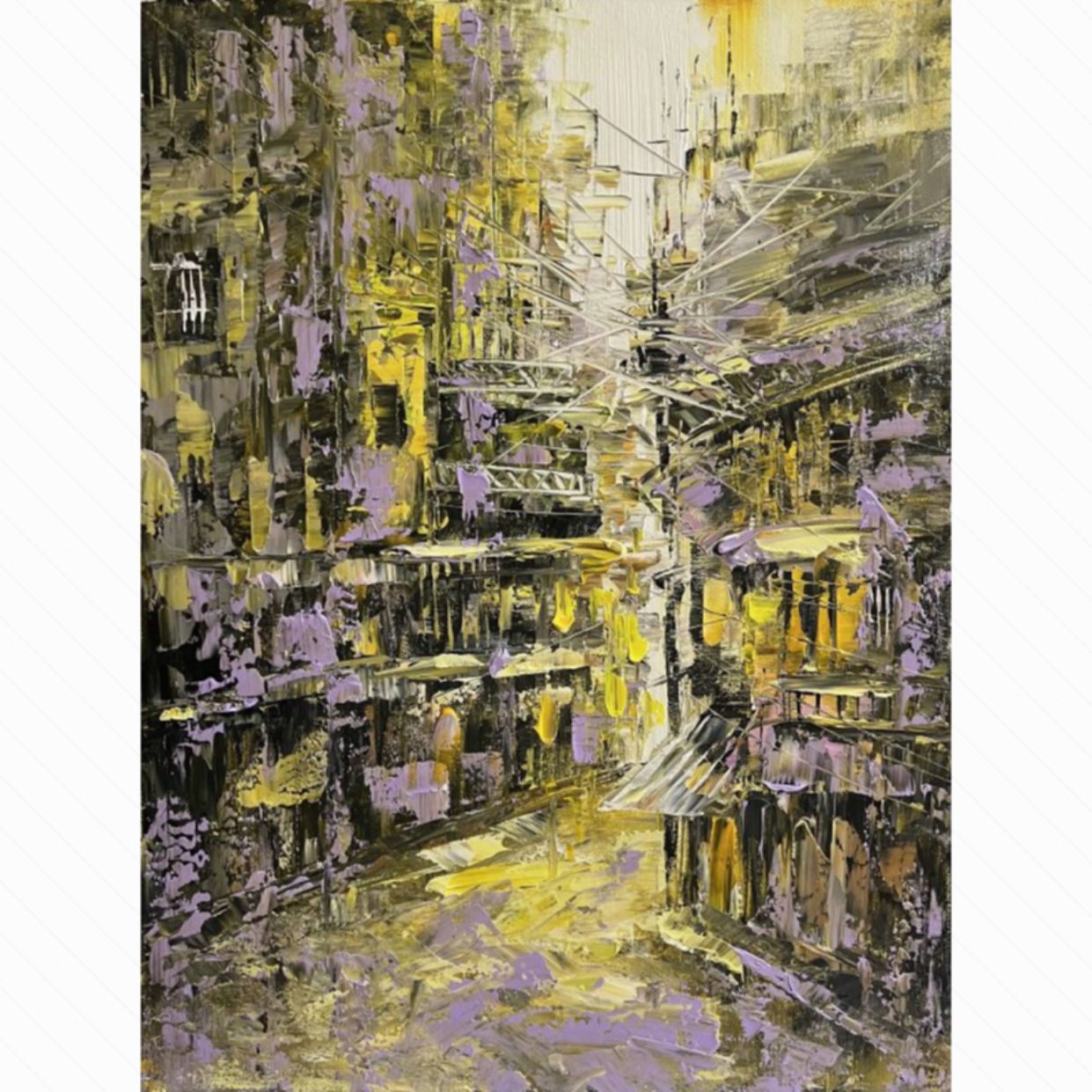Tranh Phong Cảnh Phố Vắng Acrylic 60x80cm Độc Bản Giấy Phép 