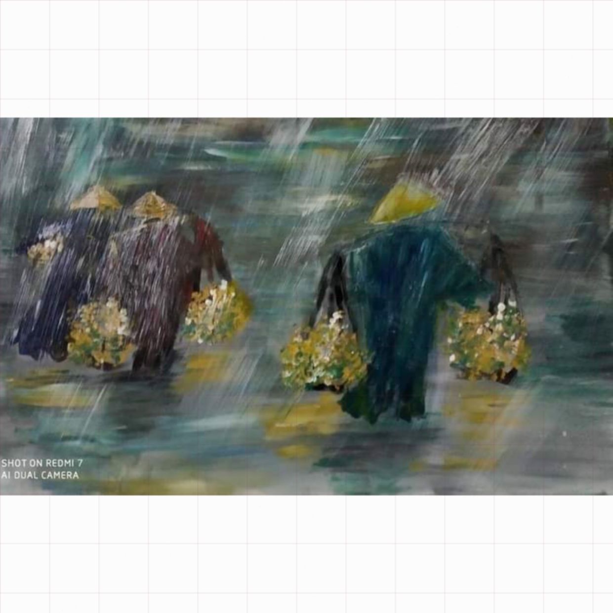 Tranh Acrylic Mưa Độc Bản Nghệ Thuật Kích Thước 40x60cm 