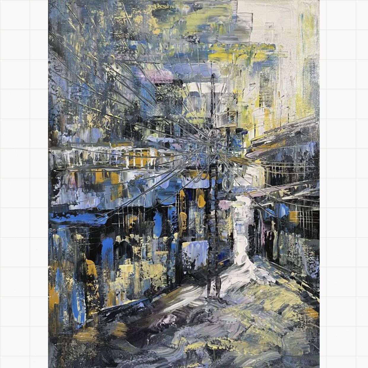 Tranh Phố Cổ Góc Quen Acrylic 60x80cm Độc Bản Có Giấy Phép 