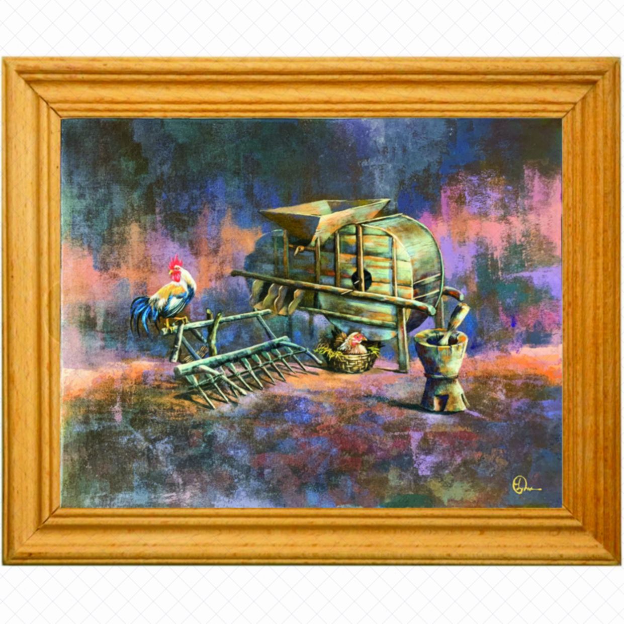 Tranh Nghệ Thuật Nắng Cuối Ngày Acrylic 90x70cm Độc Bản 