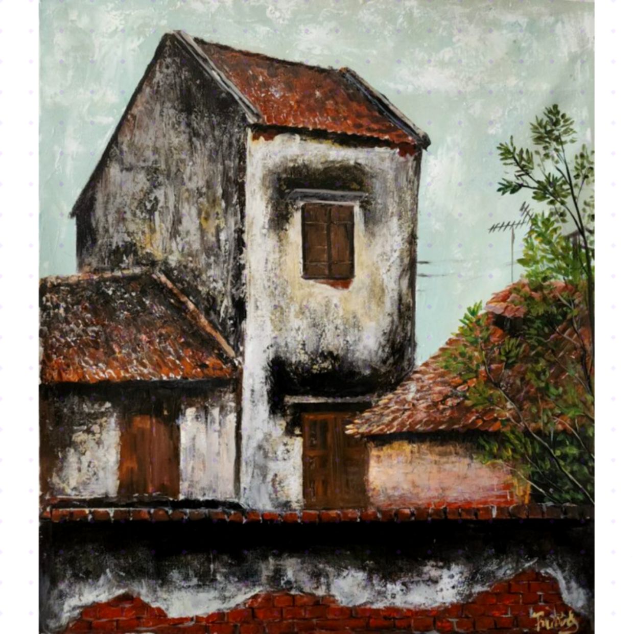Tranh Phong Cảnh Màu Thời Gian 55x62cm Acrylic Độc Bản Tác Quyền 