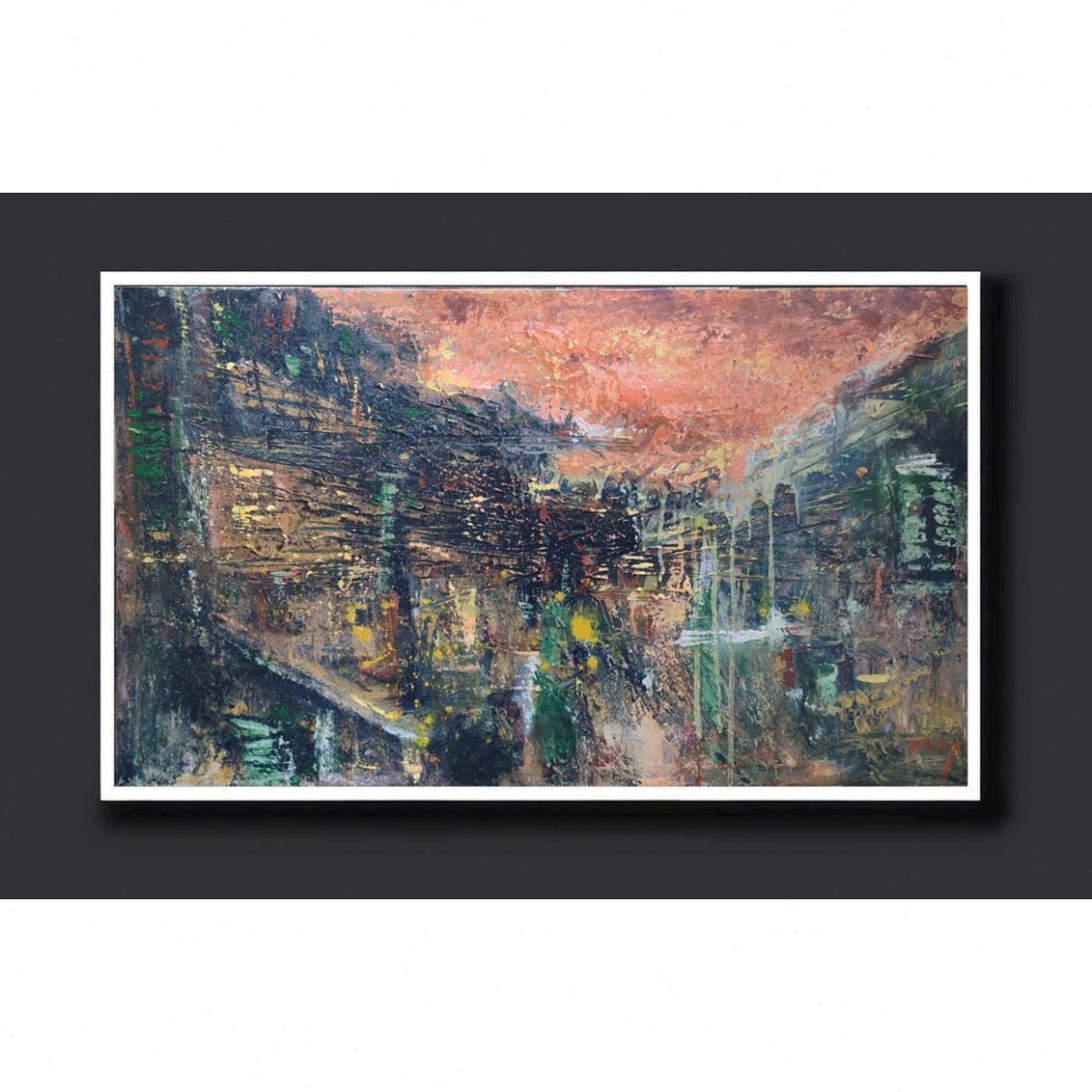 Tranh Trừu Tượng Ngõ Vắng Sơn Dầu Độc Bản Kích Thước Lớn 