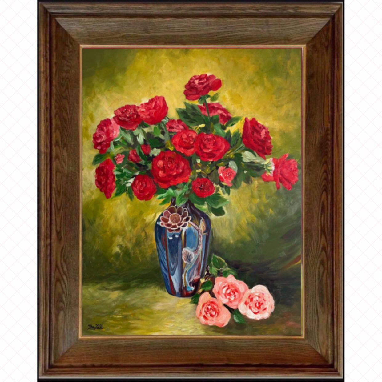 Tranh Hoa Hồng Đỏ Acrylic Cao Cấp 60x80 Sang Trọng 