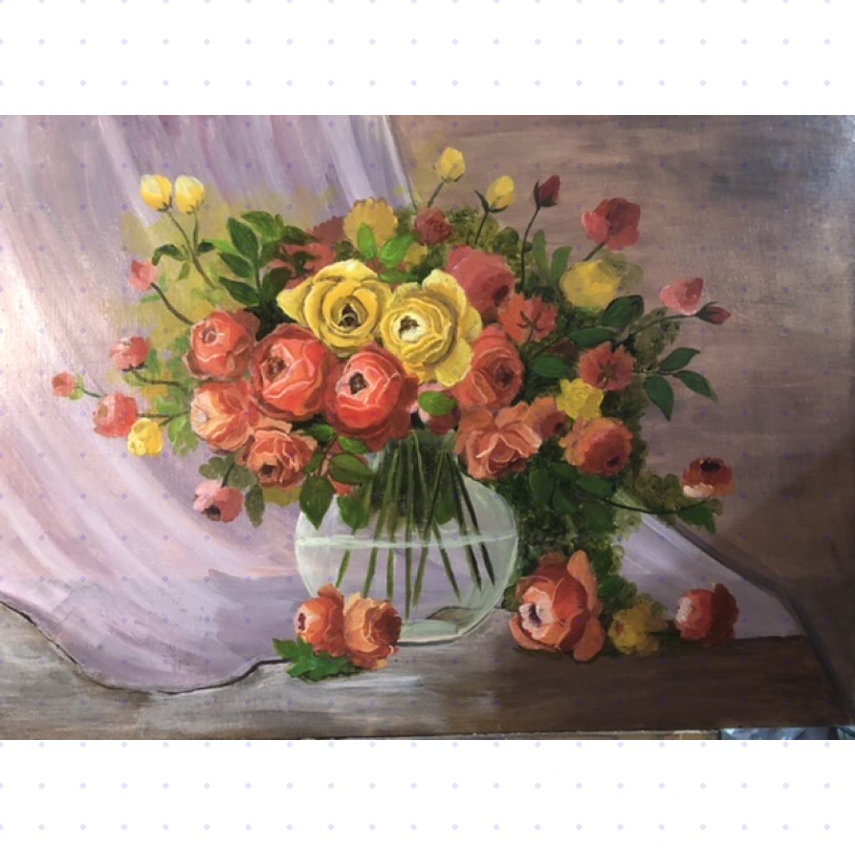 Tranh Hoa Ngày Mới Acrylic 50x70cm Đẹp Sáng Tạo Tác Quyền 