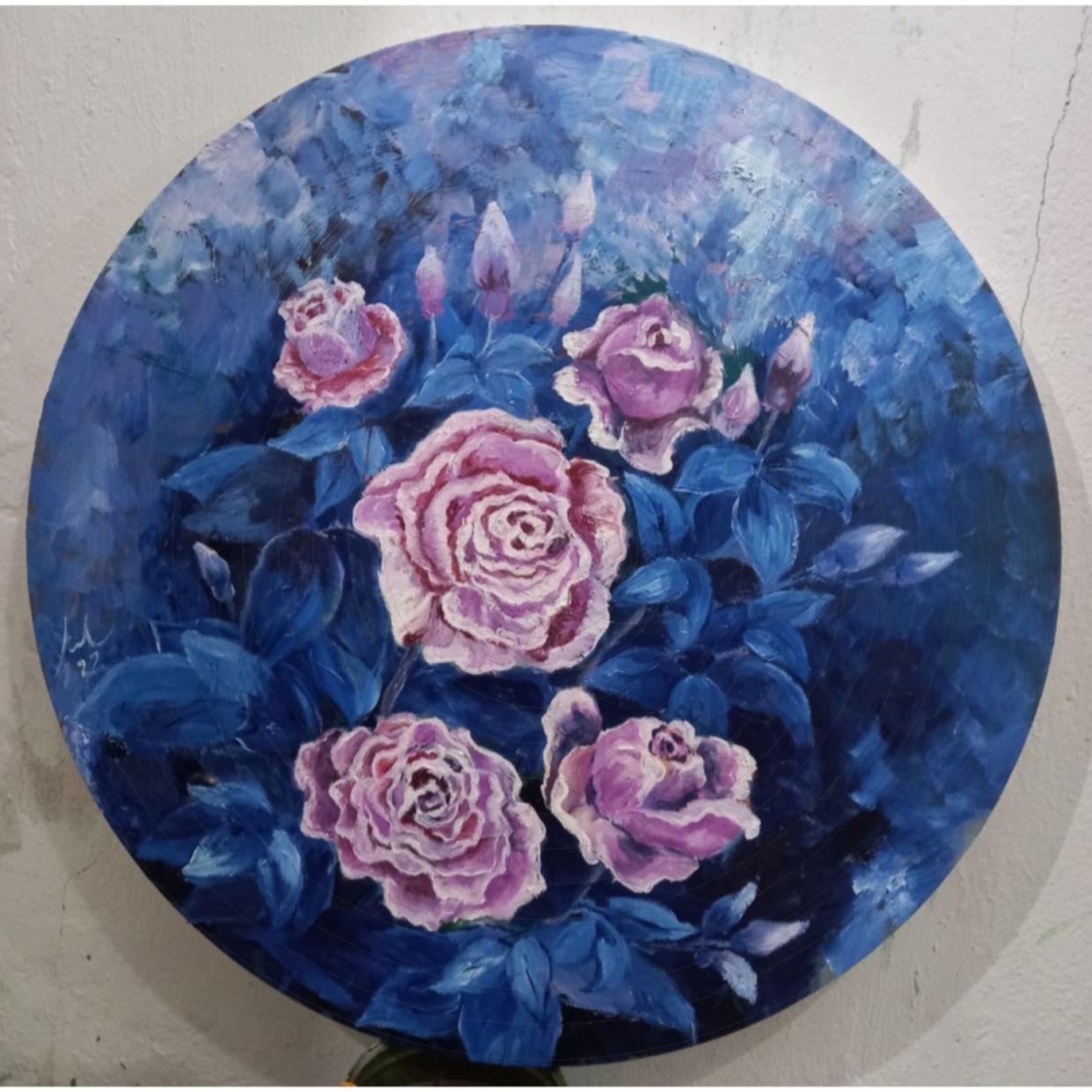 Tranh Hoa Hồng Nồng Nàn Sơn Dầu 60cm Độc Bản Sang Trọng 
