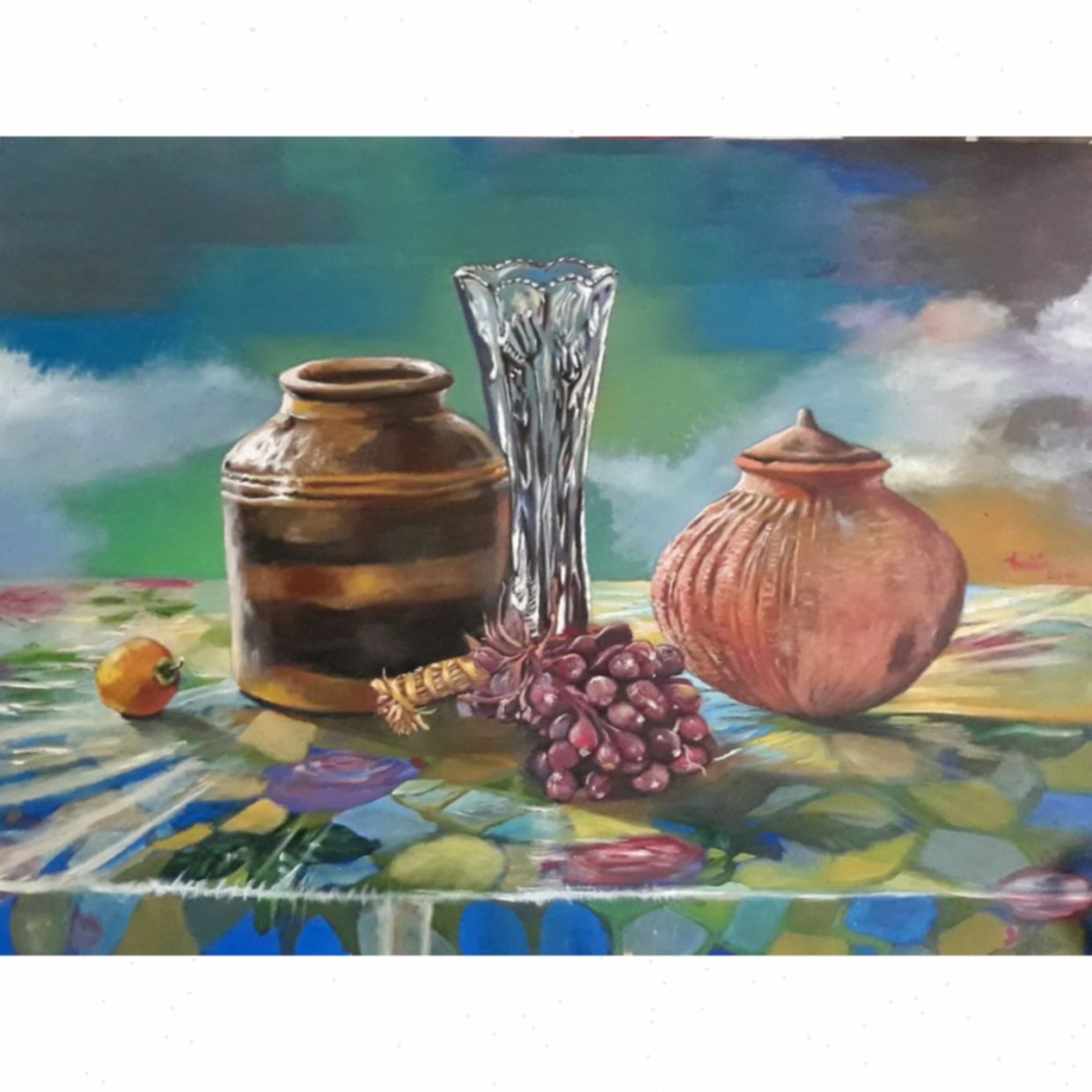 Tranh sơn dầu Hoàng Thuấn Hoài niệm 61x81cm độc đáo 2019 