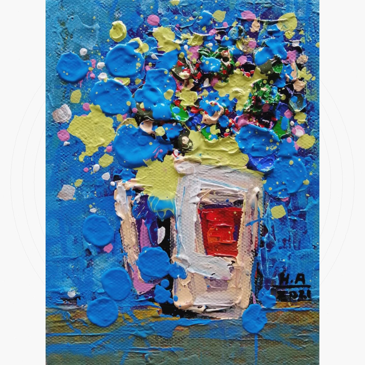Tranh Tĩnh Vật Hoàng Anh Acrylic Toan 30x40cm Phong Cách Hiện Đại 